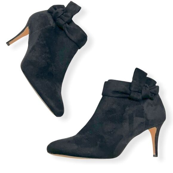 Nanette Lepore “Grace” Black Faux Suede Ankle Booties - Picture 2 of 12